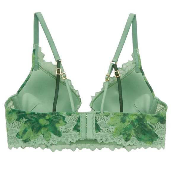 Aerie Lacy Strappy Bra Plunge Push Up Padded Mission Green 38DD NWOT - Picture 6 of 11